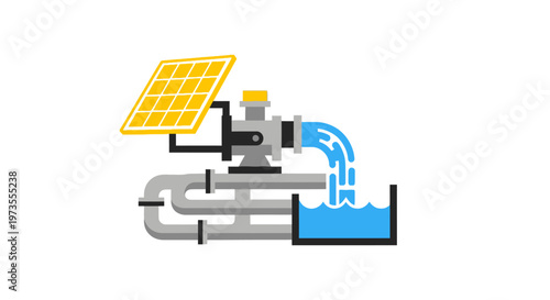 Solar powered water pump system.