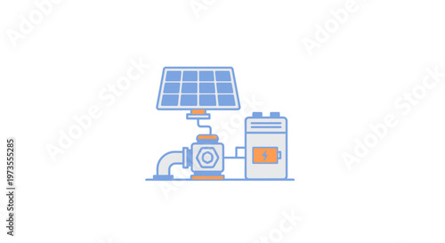 Solar powered water pumping system equipment.