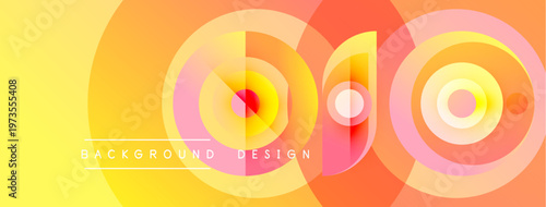 Abstract circles overlap, creating vibrant orange, yellow hues. Modern design element for backgrounds, banners, presentations.