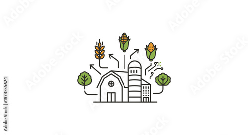 Sustainable farm with green technology.