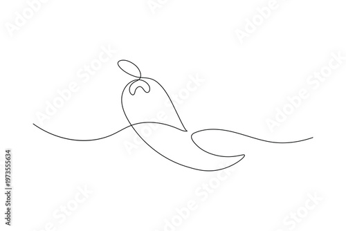 Chili pepper continuous one line drawing minimalist outline vector for modern kitchen design
