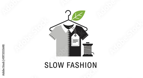 Sustainable fashion clothing with tag.