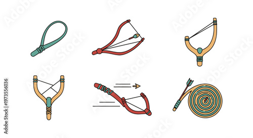 Sling Line art vector set abstract colorful pattern