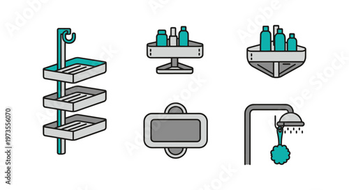 Shower Caddy Line art vector simple abstract creative