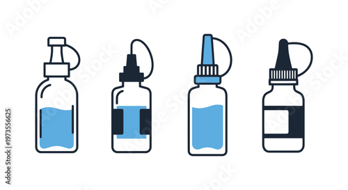Saline Bottle Line art vector simple shape abstract