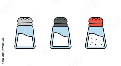 Salt Shaker Line art vector simple abstract color shapes