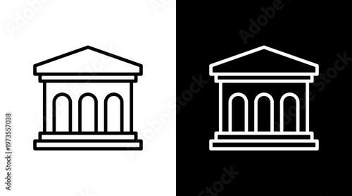 City Hall White Icon Set Design