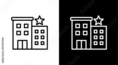Hotel White Icon Set Design