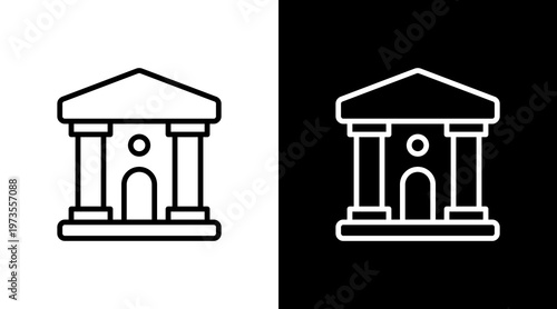 Museum White Icon Set Design