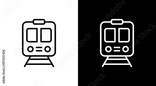 Subway Station White Icon Set Design