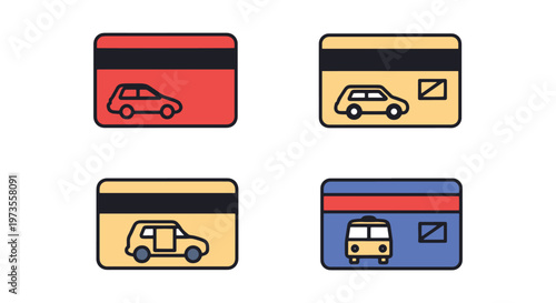 transport card Line art vector simple abstract graphic