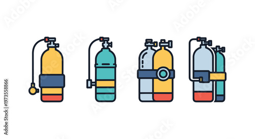 Scuba Tank Line art vector modern abstract design