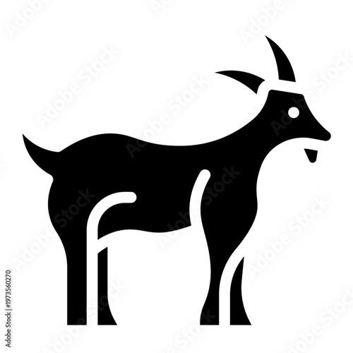 Goat animal icon glyph style vector graphic illustration. Suitable for website design, app, template. characters