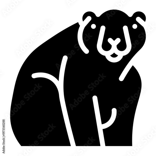 polar bear animal icon glyph style vector graphic illustration. Suitable for website design, app, template. characters