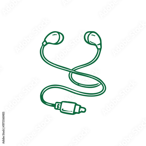 SLEEK BLACK WIREHEADPHONES EMBLEMATIC OF AUDIO CONNECTIVITY SYMBOLIZING MUSIC TECHNOLOGY ESSENCE