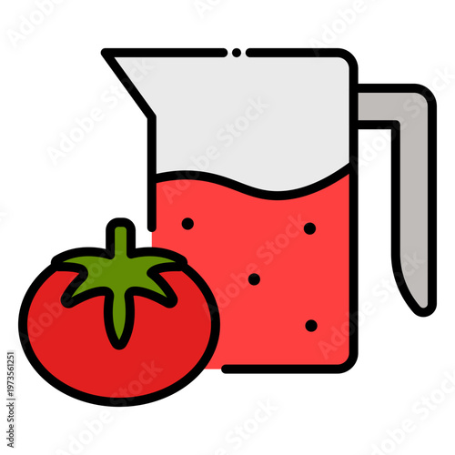 Tomato Juice Pitcher Cartoon Icon