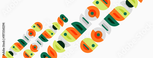 Colorful Android logo pattern. Repeating shapes create vibrant design. Simple, modern aesthetic. Background is offwhite.