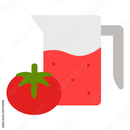 Tomato Juice Pitcher Illustration