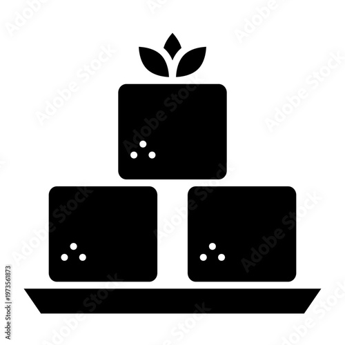 Tofu blocks filled outline vector icon