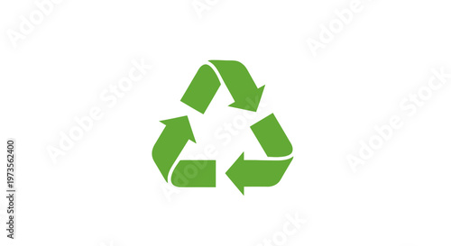 Green Recycling Symbol Logo Sign.
