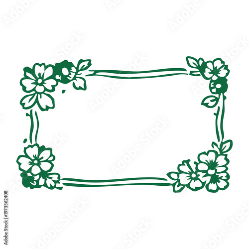 Simple rectangular frame with floral motifs in the corners