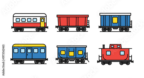train wagon Line art vector creative simple shapes