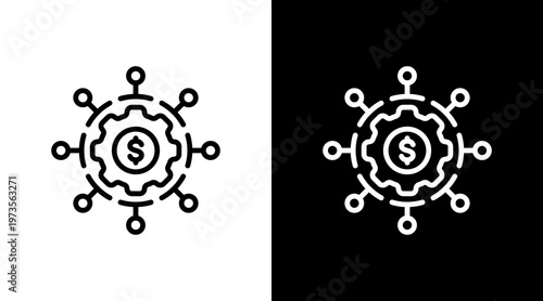 Business Model White Icon Set Design