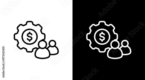 Corporate Strategy White Icon Set Design