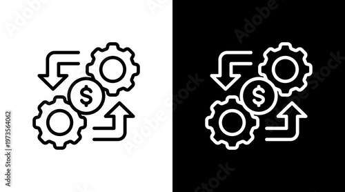 Change Management White Icon Set Design