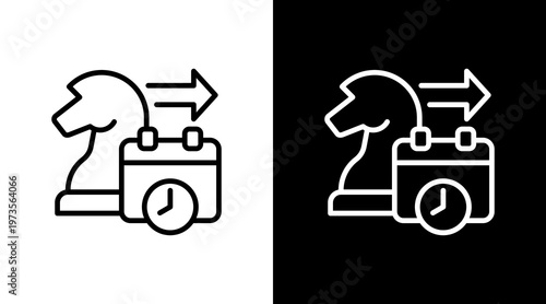 Long Term Strategy White Icon Set Design