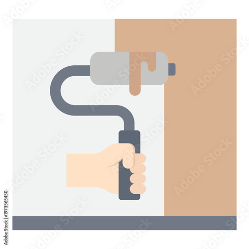 Hand Painting Wall with Roller, Home Renovation