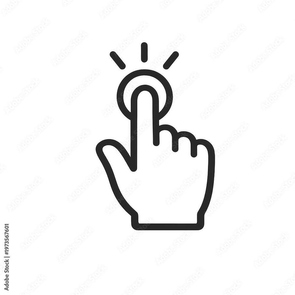 Fototapeta premium Hand cursor clicking button ui element transparent background