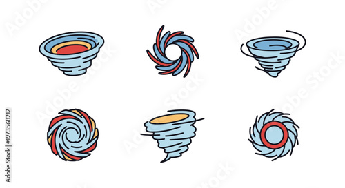 Sea Vortex Line art vector modern clean shapes illustration