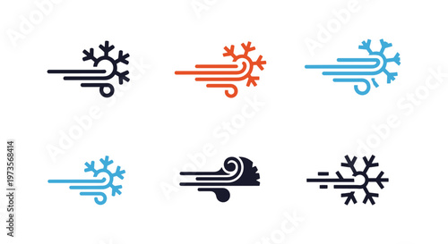 Snow Gust Line art vector set simple creative abstract