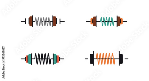 Spring Oscillator Line art simple abstract color design