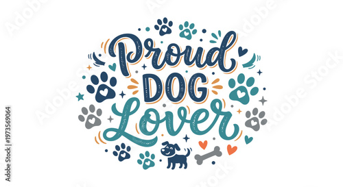Proud Dog Lover Typography Design for Pet Owners