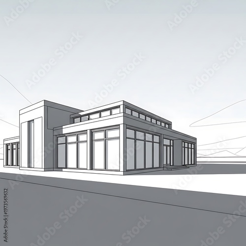 Modern commercial building architectural design.