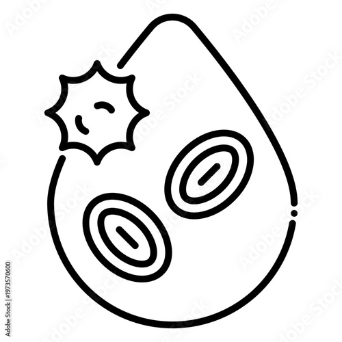 Red and White Blood Cells Icon