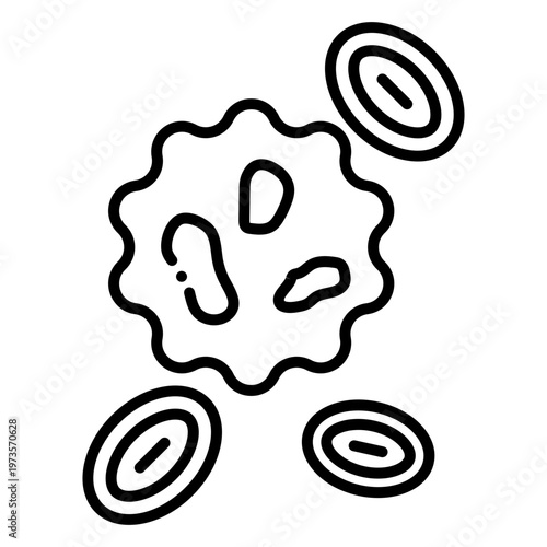 White Blood Cell Attack Vector Icon