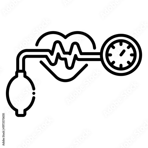 Blood Pressure Test Icon: Heart Health Checkup Illustration