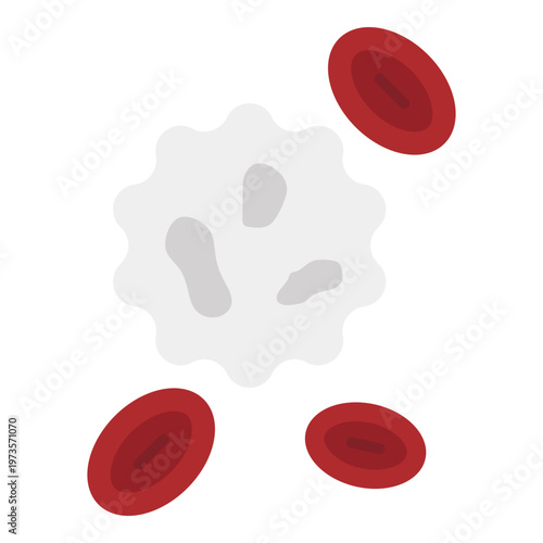 White Blood Cell and Red Blood Cells Illustration