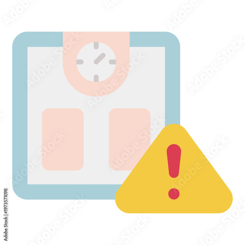 Weight Loss Warning Sign with Scale Icon