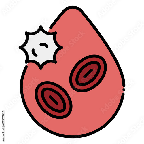 Red and White Blood Cells Icon
