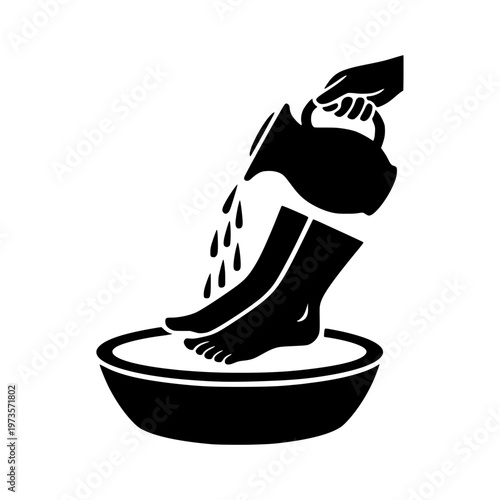 Foot washing hygiene black
