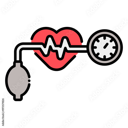 Blood Pressure Measurement Device with Heart Icon