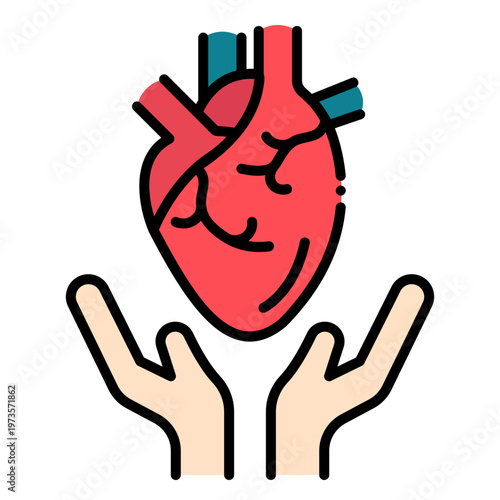 Heart in Hands: Organ Donation and Health Care Concept