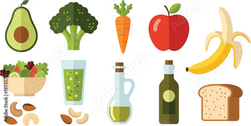 Fresh Produce: A colorful and diverse collection of fresh fruits, vegetables, and wholesome ingredients that evoke a sense of healthy living.