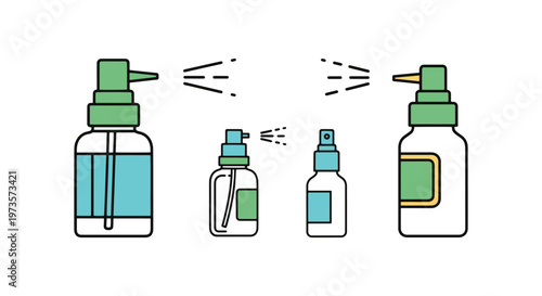 Throat Spray Line art vector simple abstract colorful pattern
