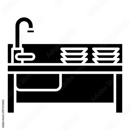 Kitchen Sink with Dishes Icon