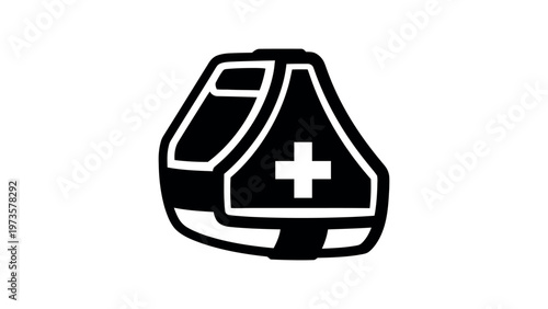 Black and white first aid kit medical